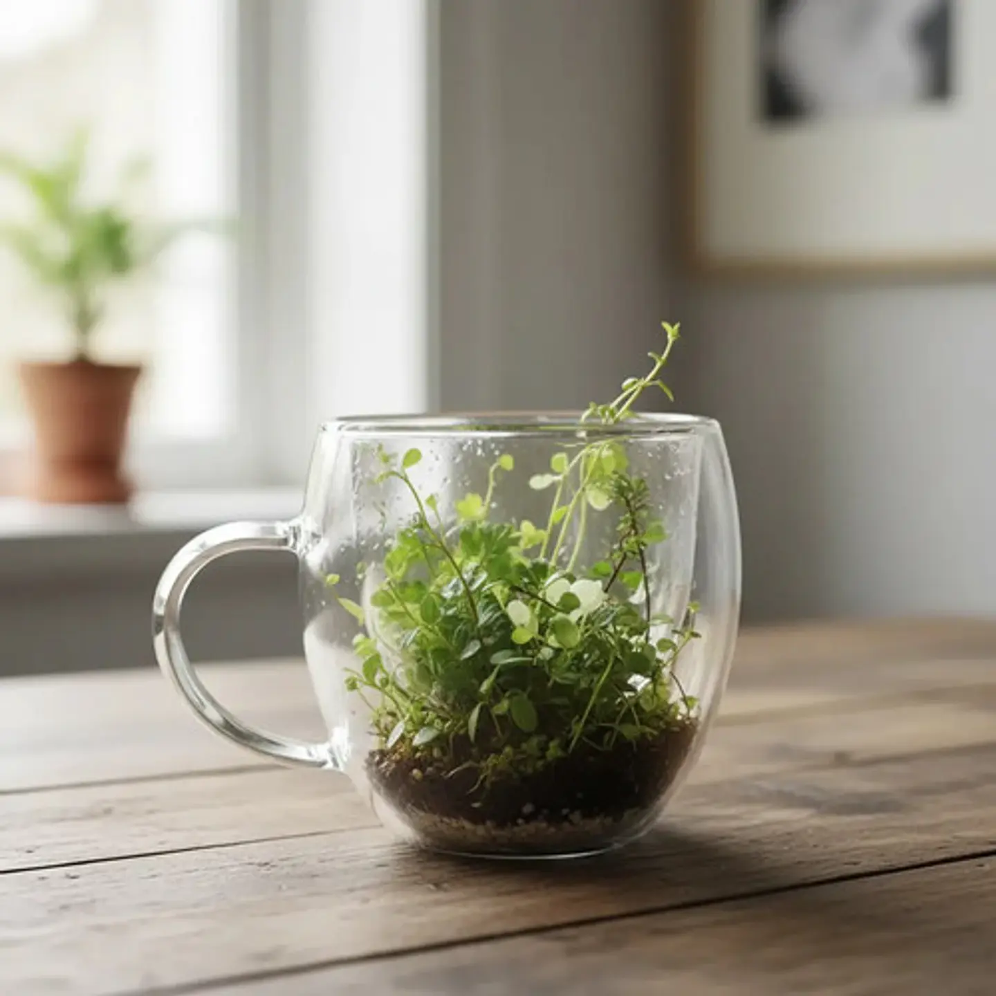 Taza Pocillo Vidrio Doblepared 250ml Hojas Decoratico Regalo 3