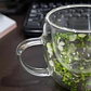 Taza Pocillo Vidrio Doblepared 250ml Hojas Decoratico Regalo - Miniatura 4