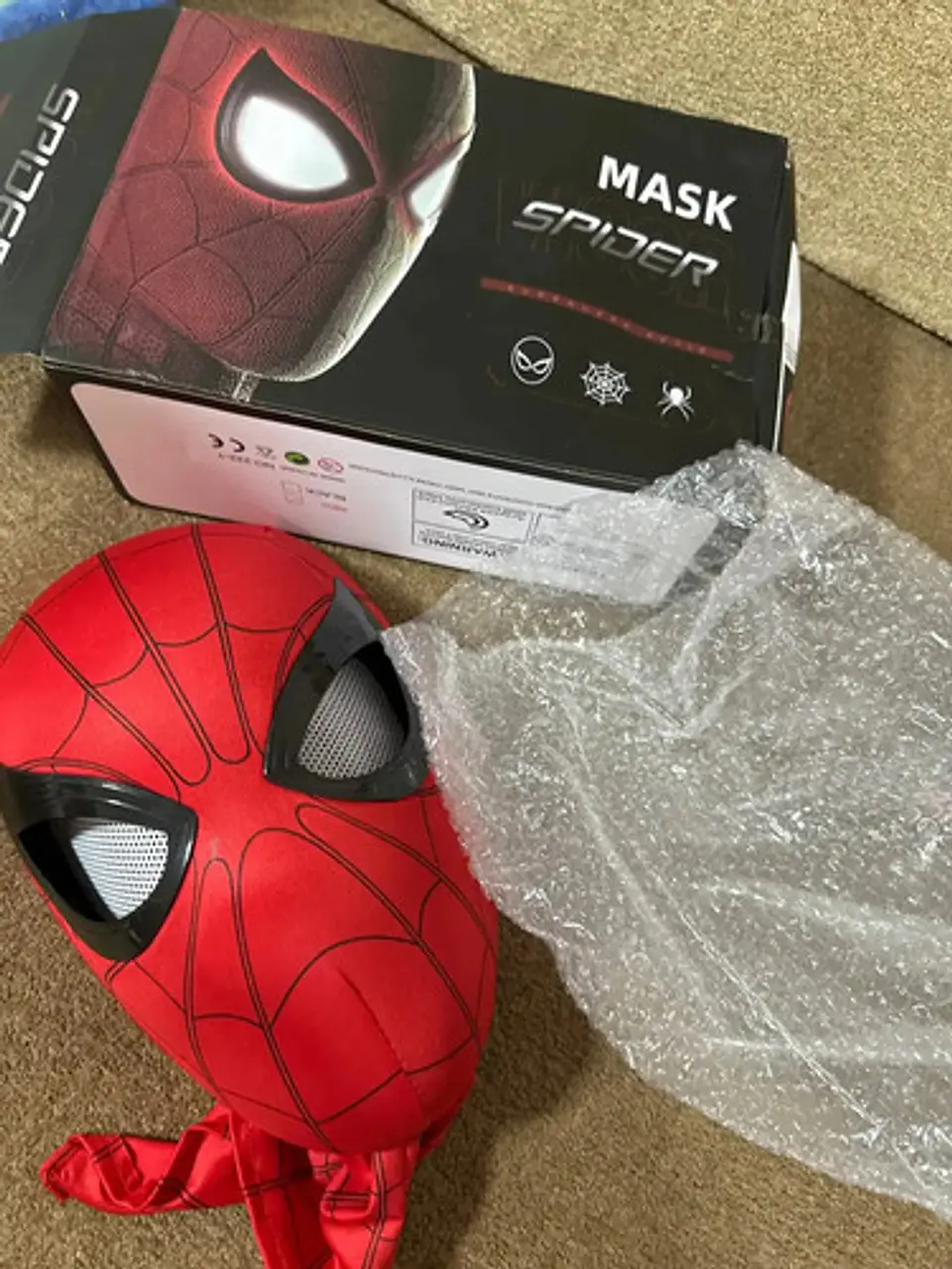 Mascara Spiderman Hombre Araña Ojos Móviles Rojo Spiderman 4