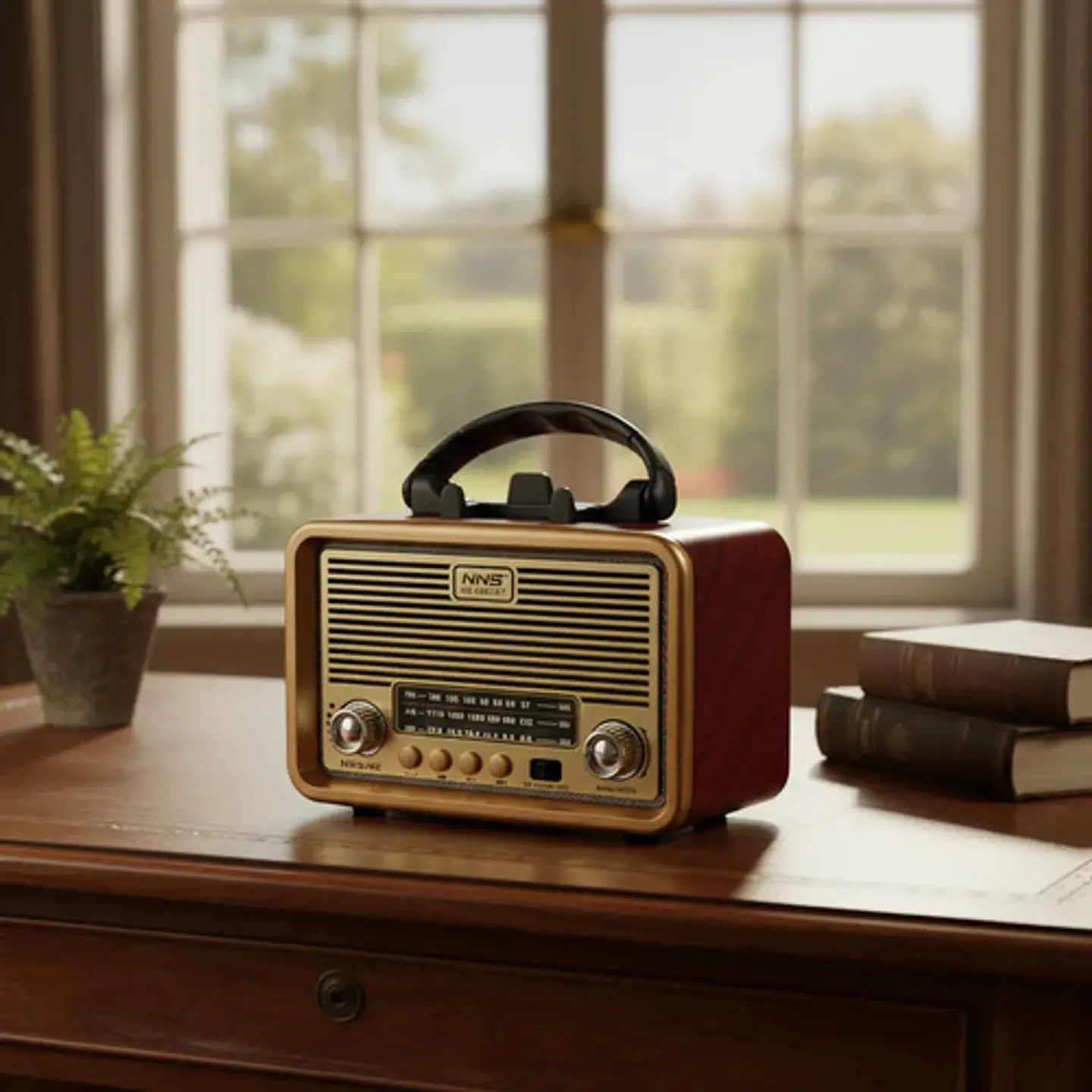 Radio Moderno Nns Ns-6682bt Vintage Madera Con Bluetooth 2