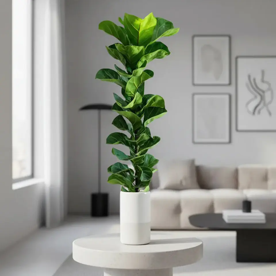 Árbol Artificial Croton Decorativo Con Flores Verdes Tallo 3