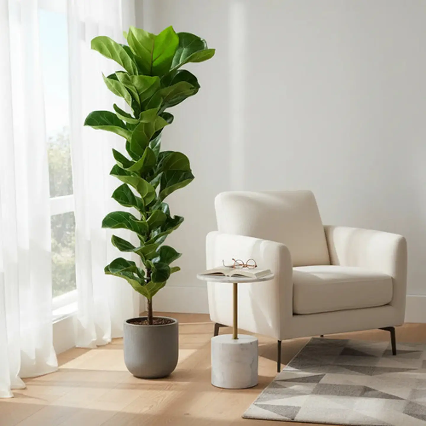 Árbol Artificial Croton Decorativo Con Flores Verdes Tallo 4