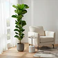 Árbol Artificial Croton Decorativo Con Flores Verdes Tallo - Miniatura 4