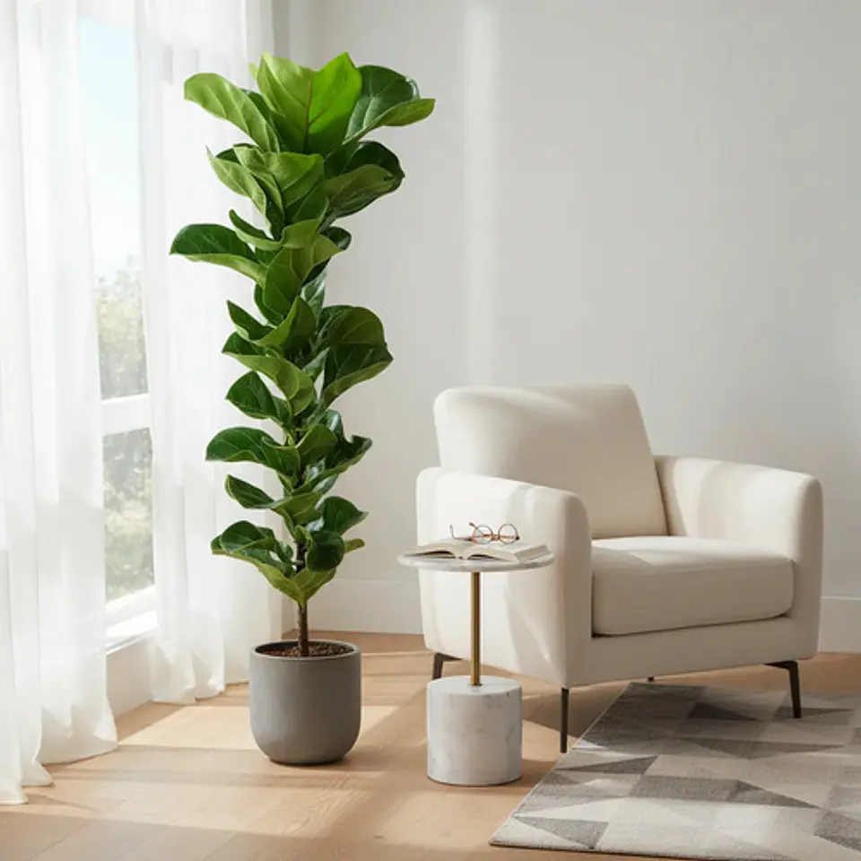 Árbol Artificial Croton Decorativo Con Flores Verdes Tallo 4