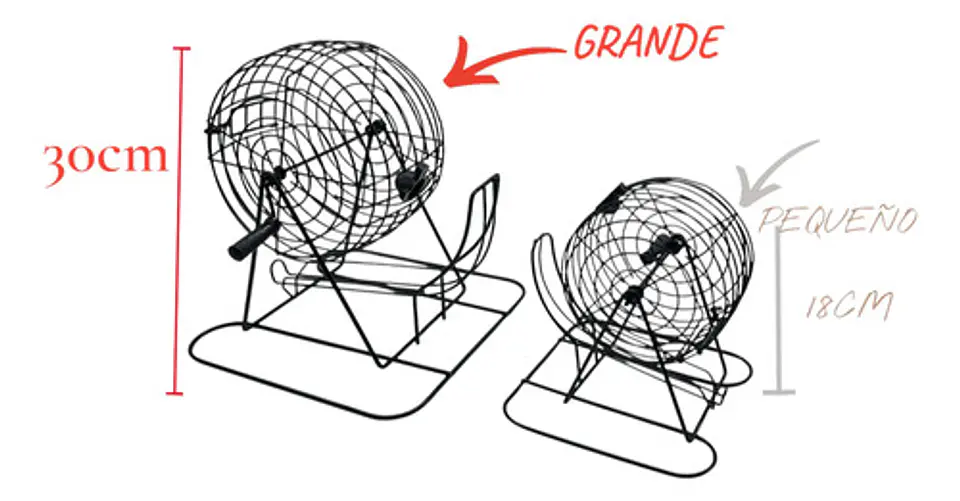 Juego Bingo Balotera Metálica Grande 30cm 50 Cartones Profes 6