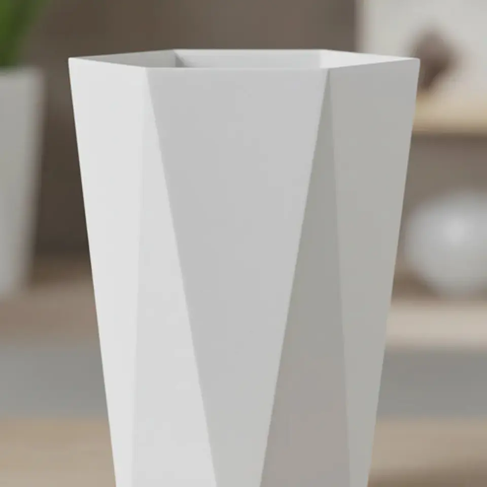 Matera Maceta Moderna Plantas Plástica Hexagonal Blanca 5