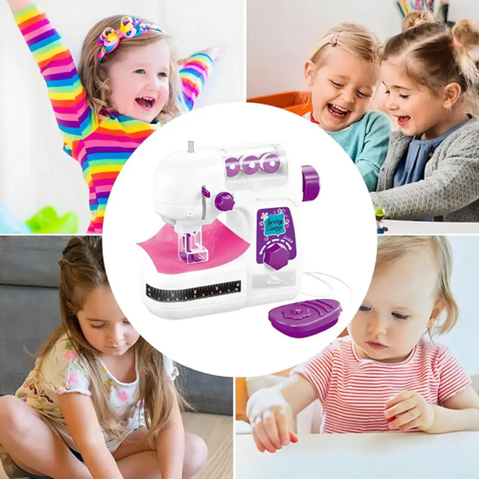 Máquina Coser Juguete Sewing Machine 7808 Niños Blanca Lila Recargable Usb Blanca Lila/usb 2