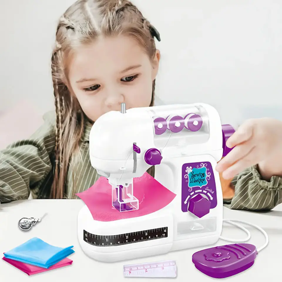 Máquina Coser Juguete Sewing Machine 7808 Niños Blanca Lila Recargable Usb Blanca Lila/usb 3