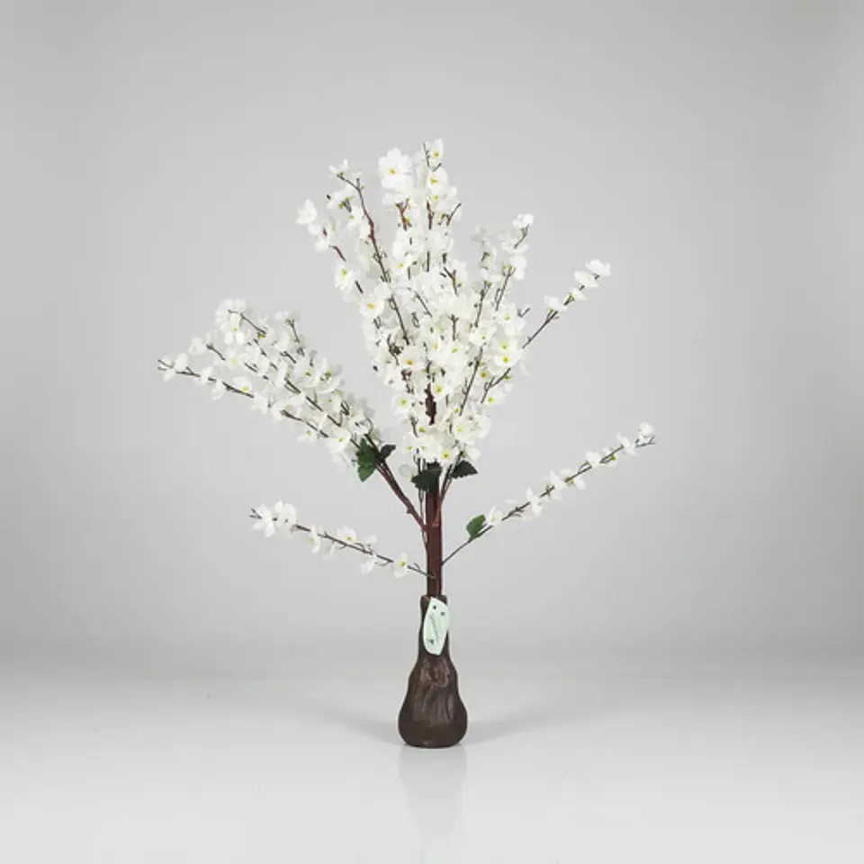 Árbol Artificial Cerezos Decorativo Con Flores Blancas Tallo 1