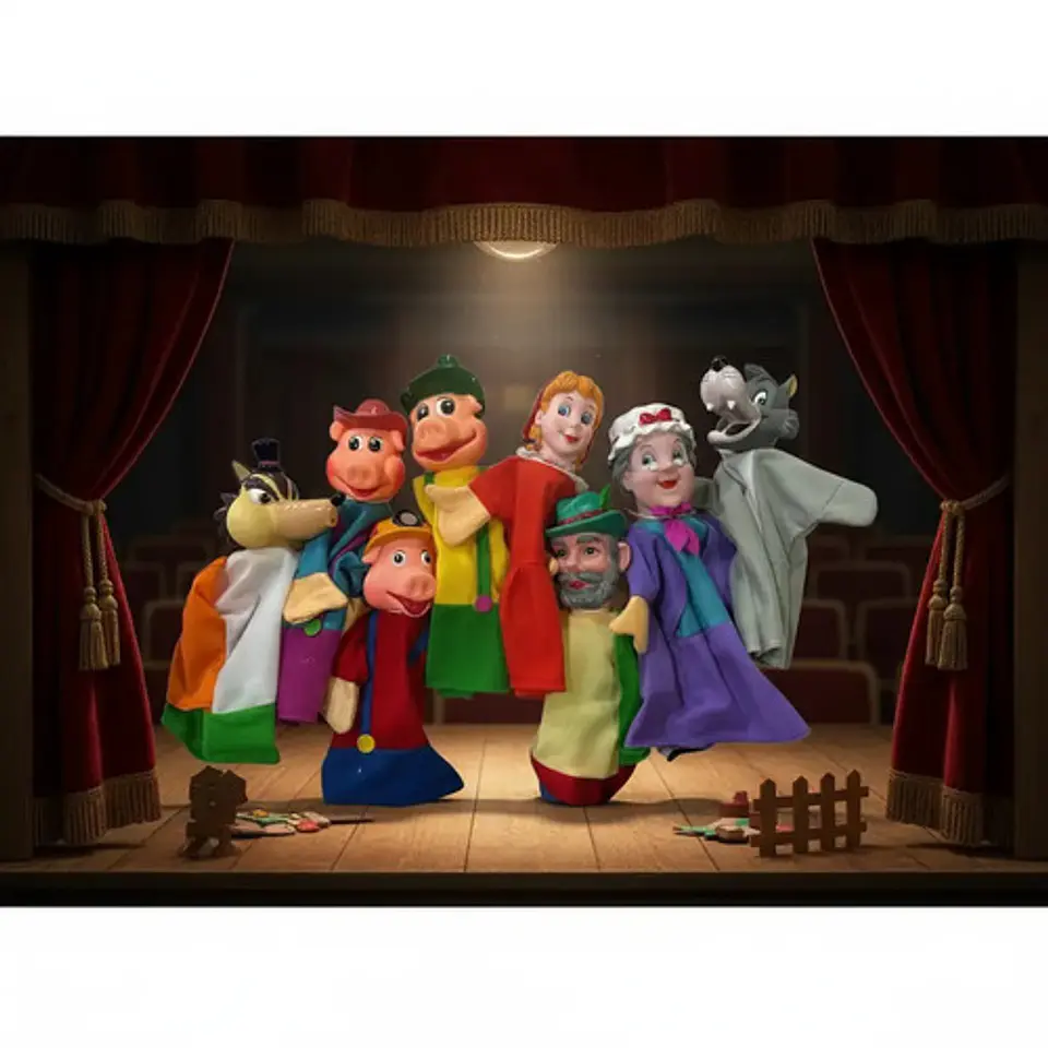 Set Títeres Personajes Caperucita Roja X6 Marionetas 7330 1