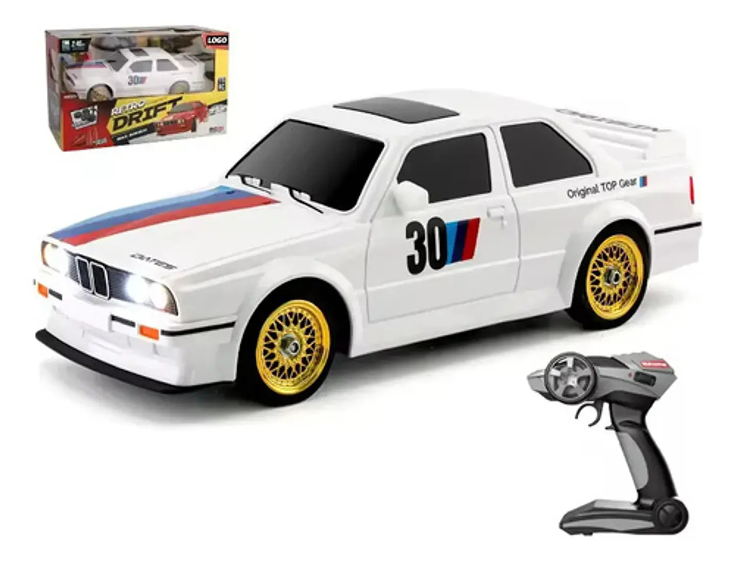 Carro Rc Drift Lujosoluces Y Sonid Con Accesorios Y Control 1