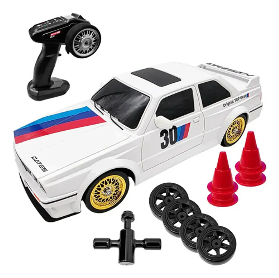Carro Rc Drift Lujosoluces Y Sonid Con Accesorios Y Control 3