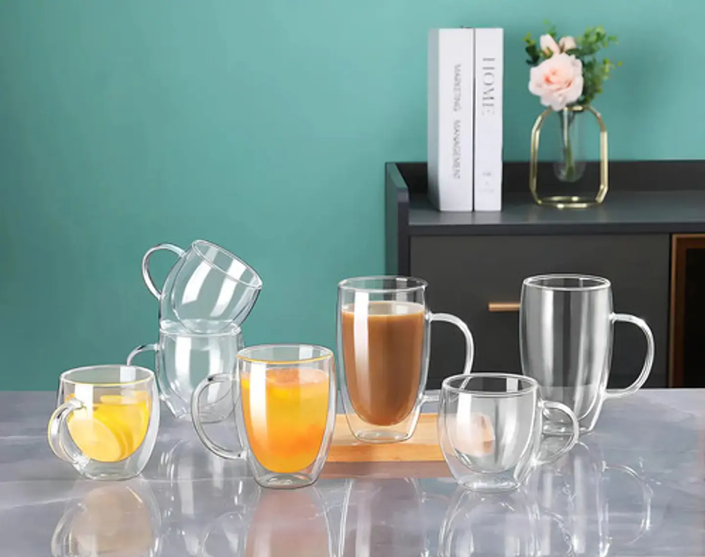 4 Tazas Café Doble Pared Borosilicato 150ml Pocillo 5onzas Color Trasparente Posillo 150ml 2