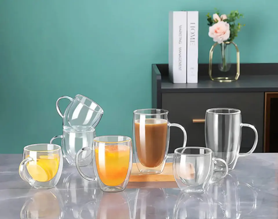 4 Tazas Café Doble Pared Borosilicato 150ml Pocillo 5onzas Color Trasparente Posillo 150ml 2