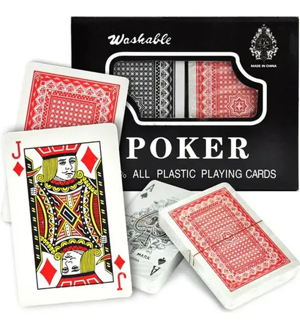 Estuche 2 Barajas Poker 100% Plástico Lavable Goldfish Resistente 1