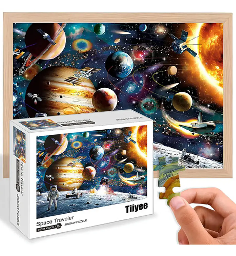 Rompecabezas 1000 Piezas Puzzle Space Traveler 50x70 Cmmarca De Tiiyee De Rompecabezas De Marco De Fotos 1
