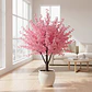 Árbol De Cerezo Flores Artificiales Rosado Decorativo Hogar - Miniatura 1