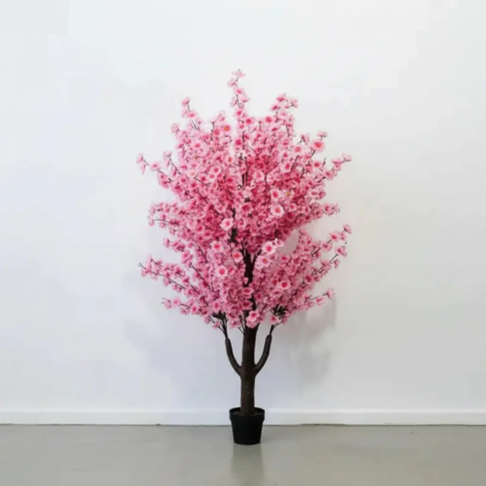 Árbol De Cerezo Flores Artificiales Rosado Decorativo Hogar 4