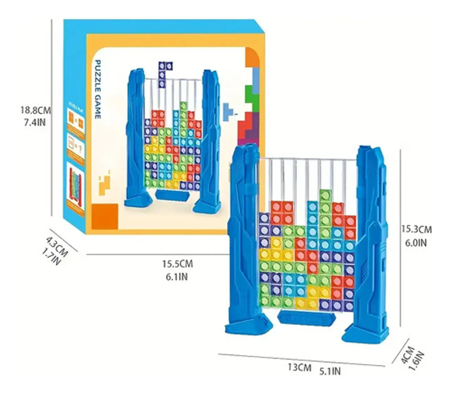 Juego De Mesa Brick Game Tetris Con Fichas Y Dados Para Niño 4