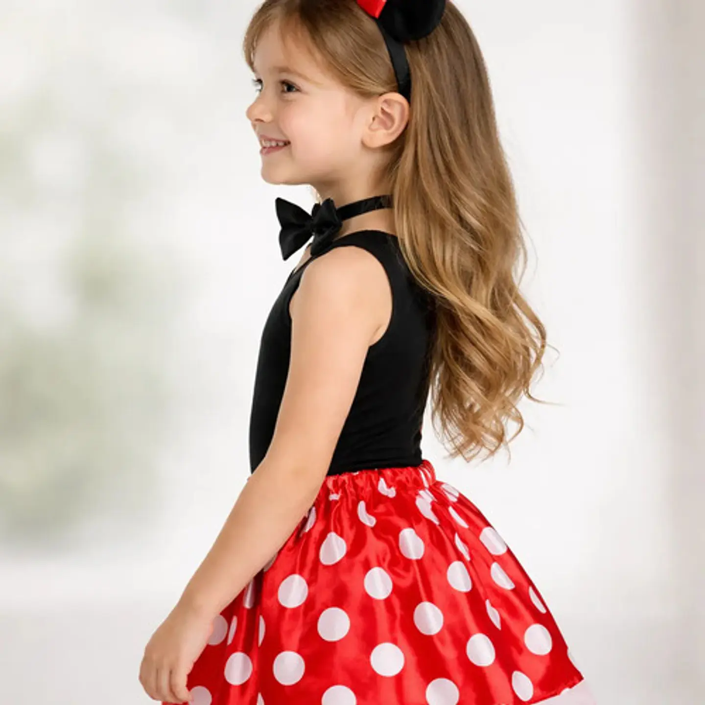 Disfraz Minnie Mouse Rojo Con Puntos Blancos Para Niña - Set 4
