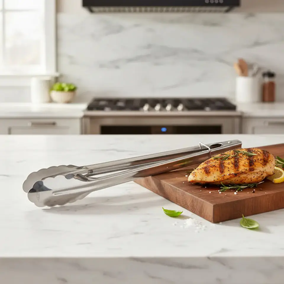 Pinza De Cocina En Acero Inoxidable Multiouso Plateado 28cm 1