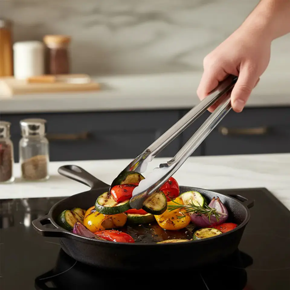 Pinza De Cocina En Acero Inoxidable Multiouso Plateado 28cm 3