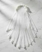Velo De Novia Blanco Con Flores Y Perlas Para Niña 80cm - Miniatura 1