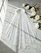 Velo De Novia Blanco Con Flores Y Perlas Para Niña 80cm - Miniatura 3