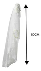 Velo De Novia Blanco Con Flores Y Perlas Para Niña 80cm - Miniatura 7