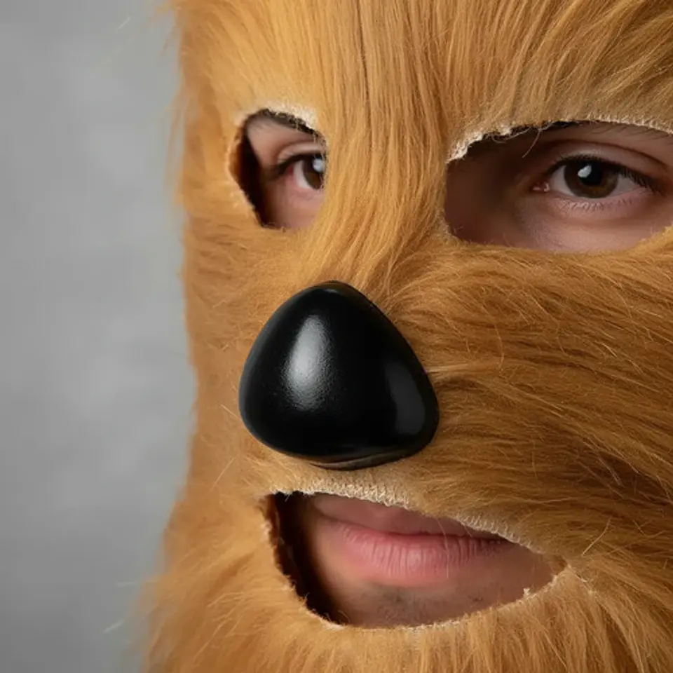 Máscara Hombre Lobo Pelo Sintético Chewbacca Disfraz Hallowe 6