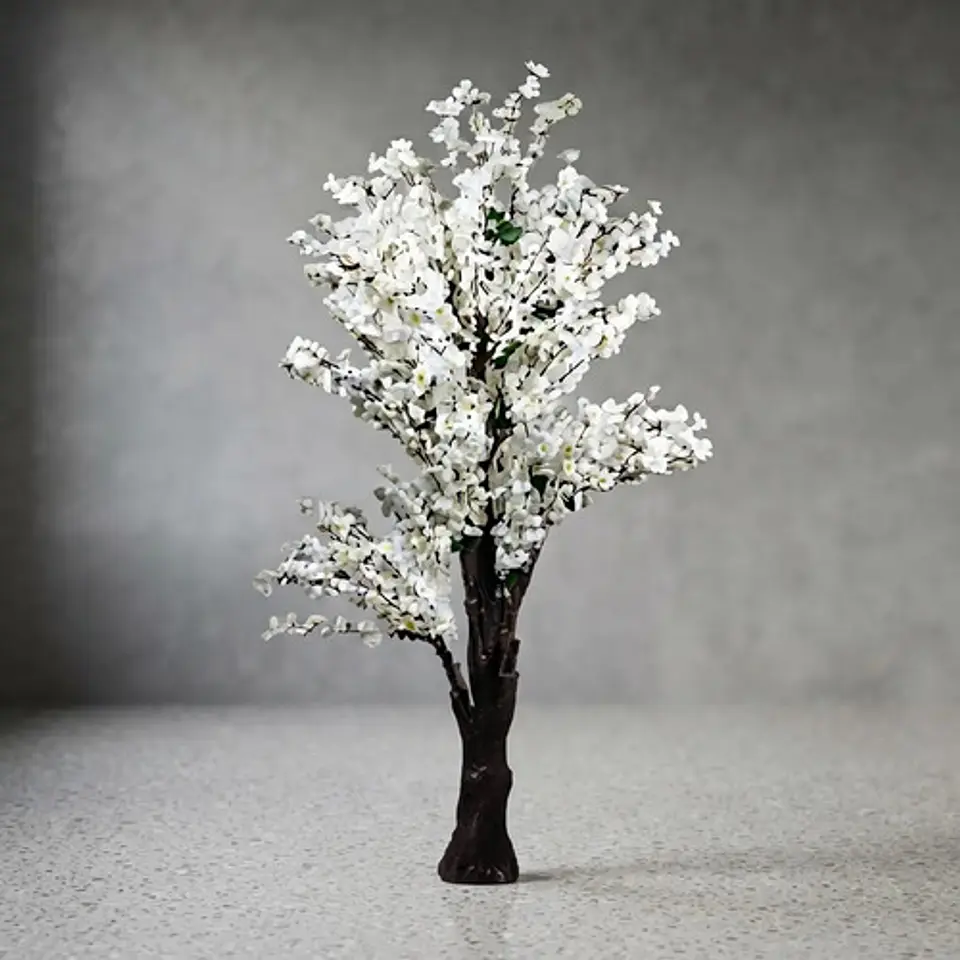 Árbol Planta Artificial Cerezo Decorativo Con Flores Blancas 2