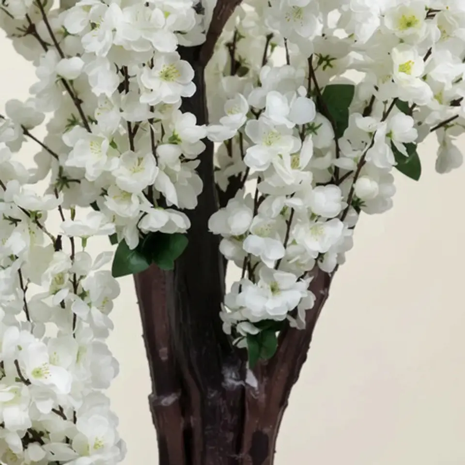 Árbol Planta Artificial Cerezo Decorativo Con Flores Blancas 4