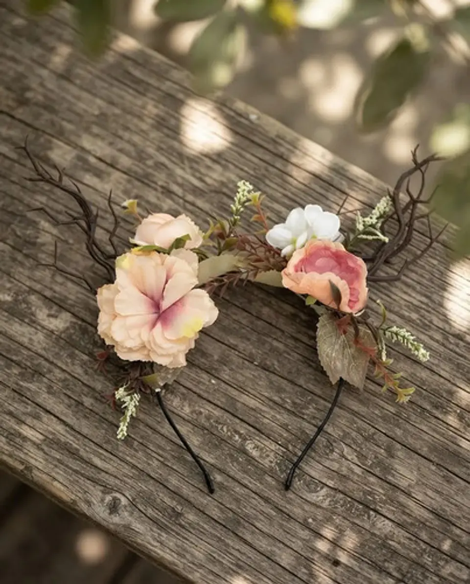 Diadema Corona Hadas Flores Disfraz Bosque Verano Halloween 3