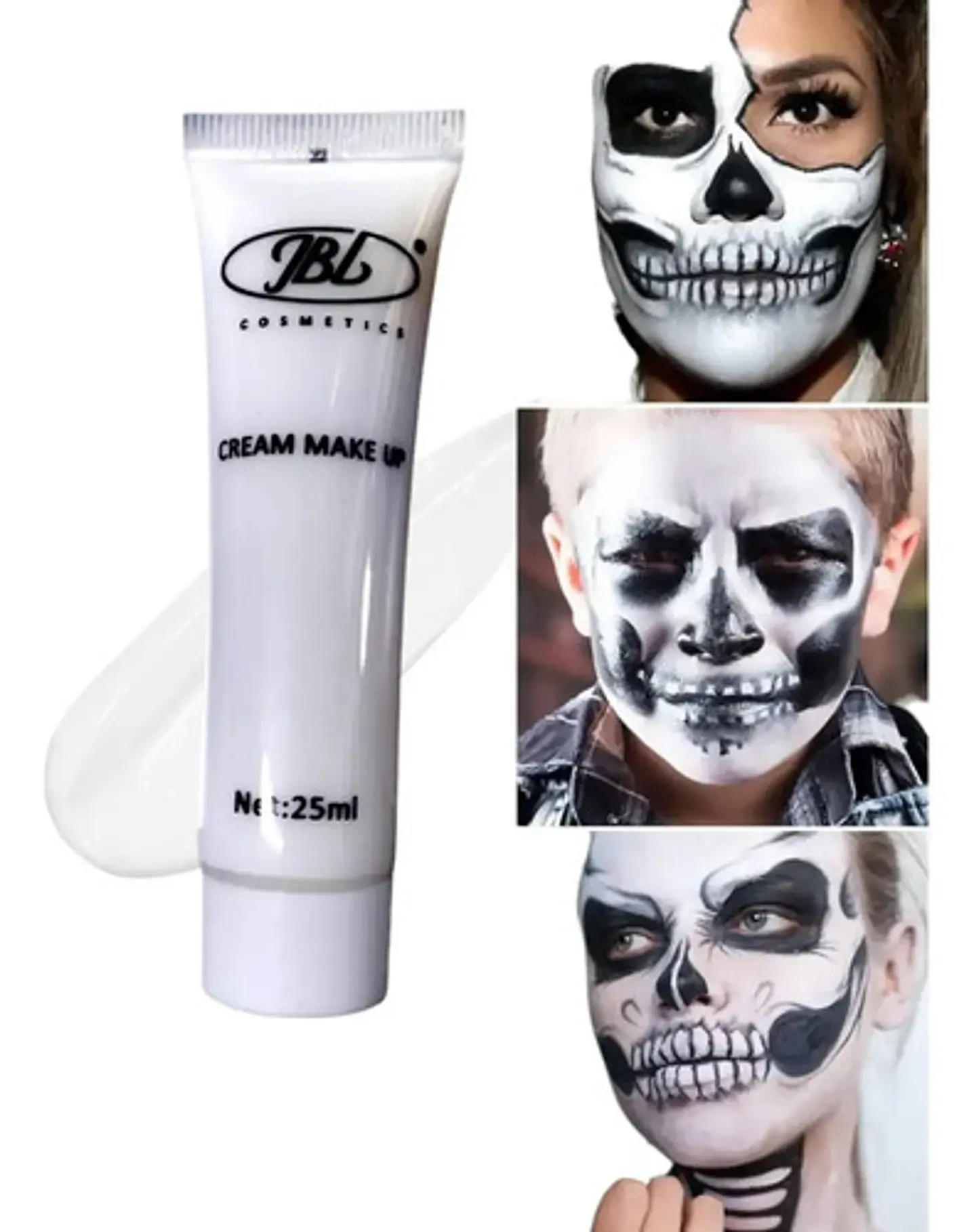 Set X3 Pintucaritas Blanco En Crema Maquillaje Halloween 4