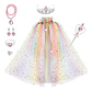 Set De Disfraz Princesa Niña Con Capa Arcoíris Y Accesorios - Miniatura 1
