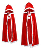Capa De Papá Noel Roja Con Capucha Y Borde Blanco Para Disfr - Miniatura 1