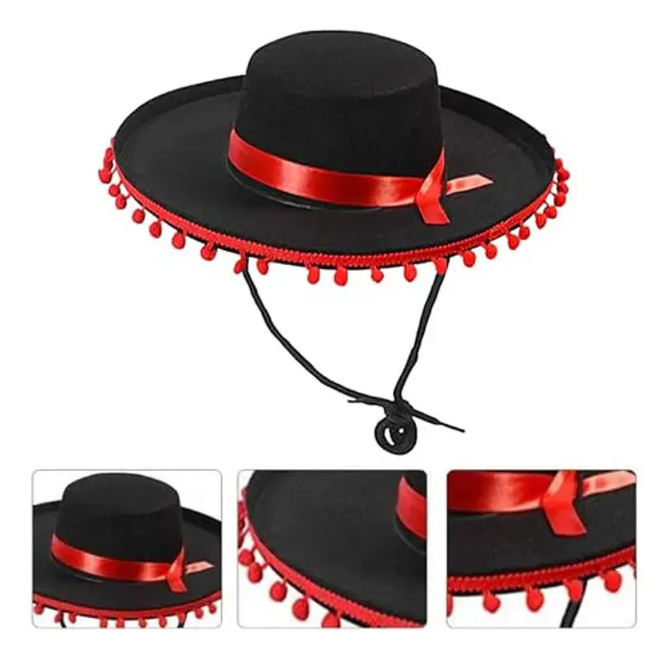 Sombrero Español Torero Negro Hora Loca Española Disfraz 2