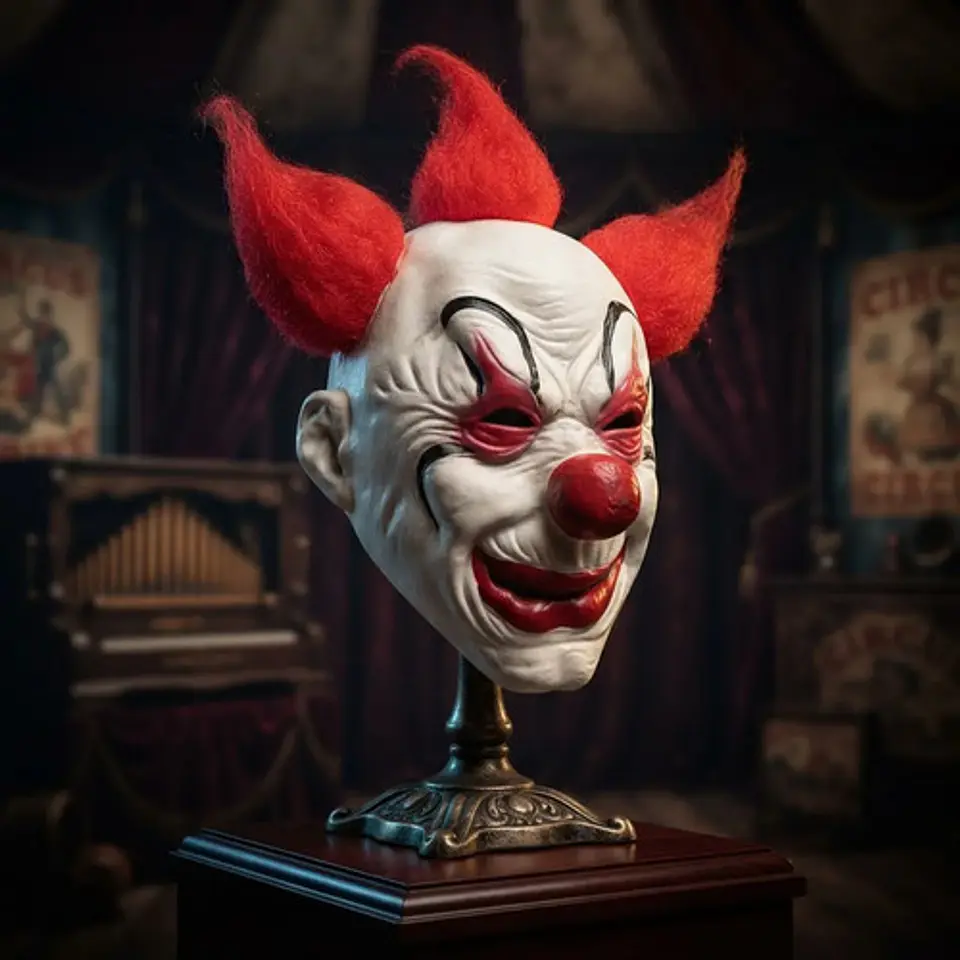 Máscara De Payaso De Terror Blanca Con Pelo Rojo Para Hallow 2