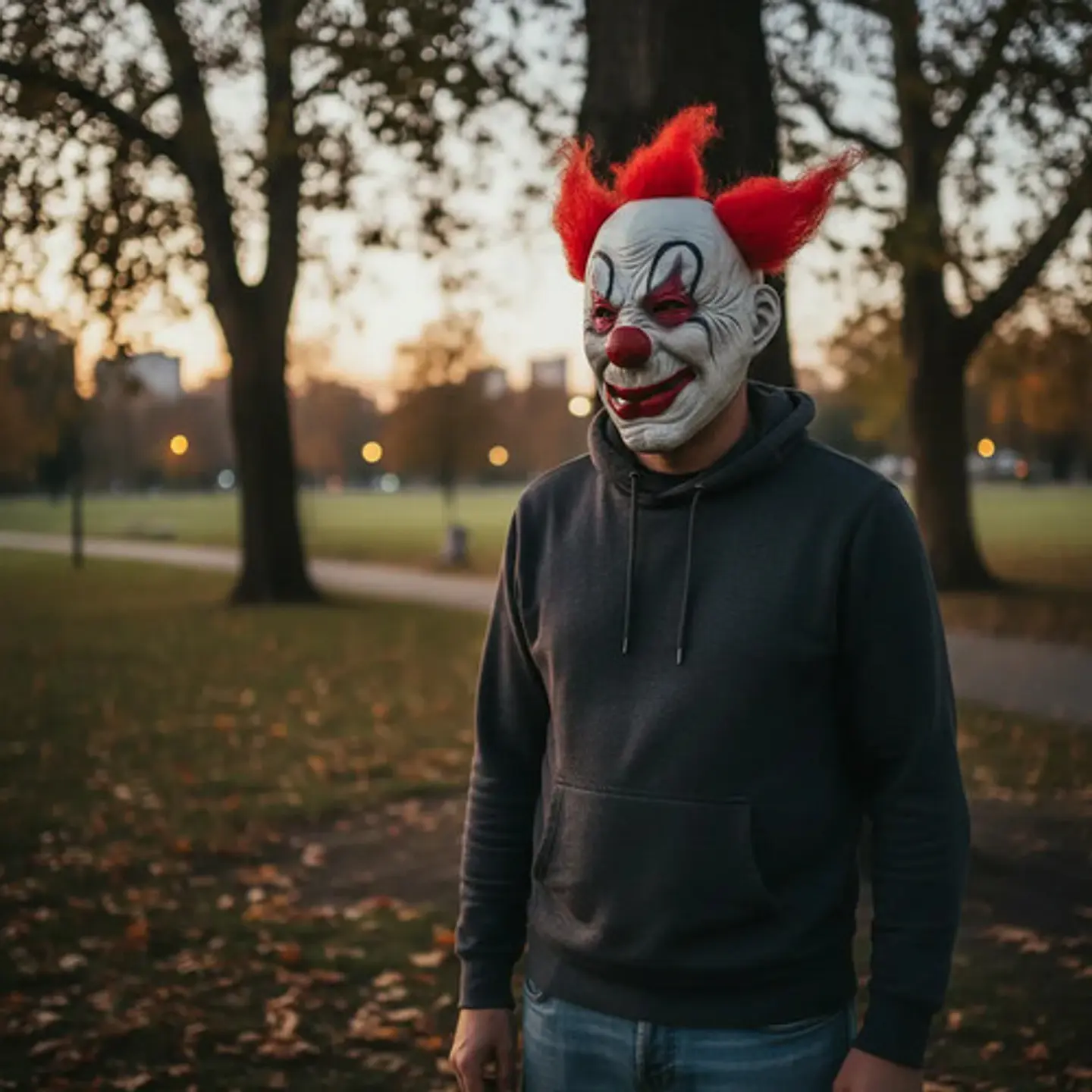 Máscara De Payaso De Terror Blanca Con Pelo Rojo Para Hallow 3