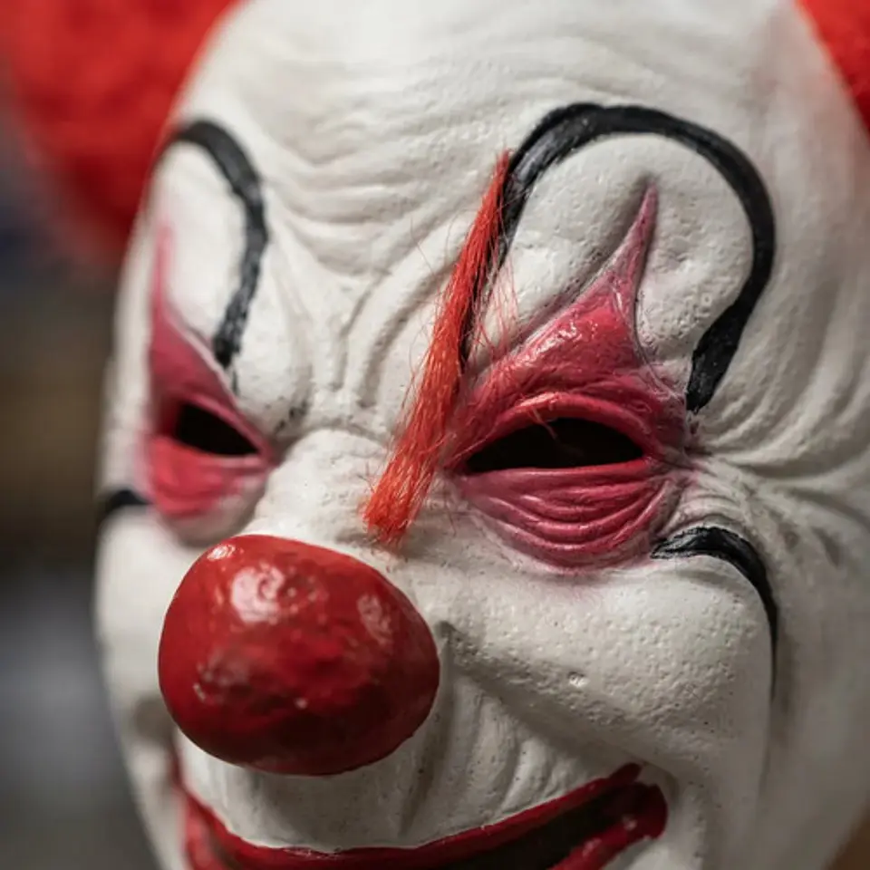 Máscara De Payaso De Terror Blanca Con Pelo Rojo Para Hallow 4