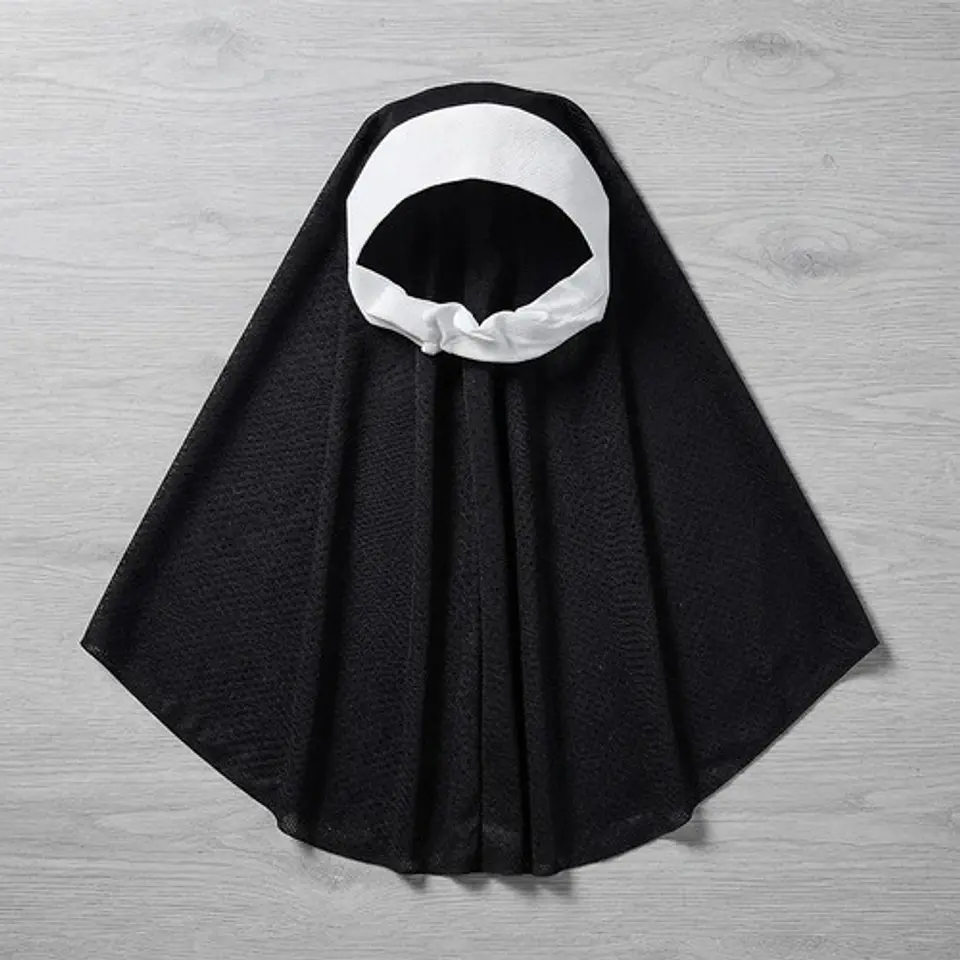 Disfraz De Monja Para Niña En Negro Y Blanco - Accesorio De 5