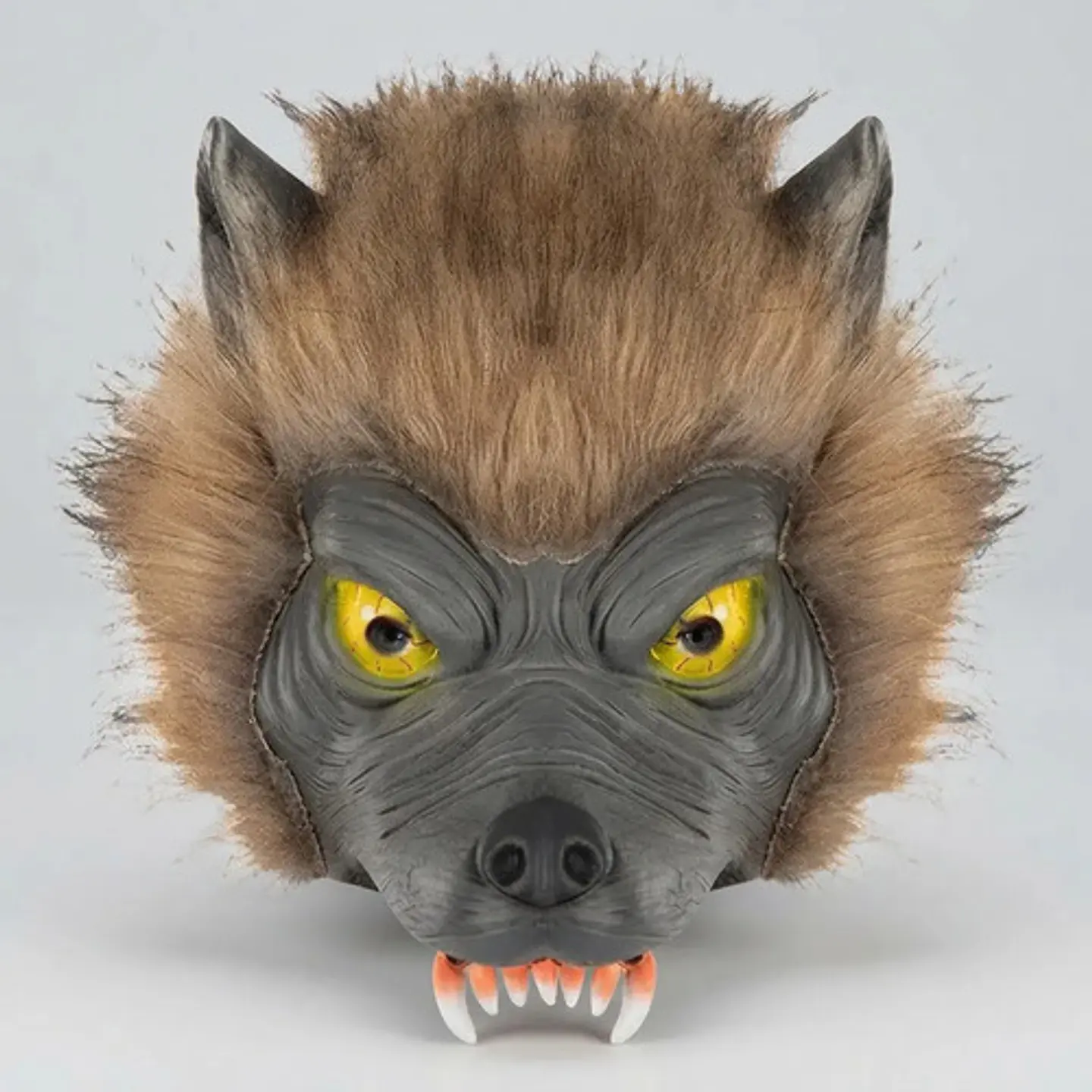Máscara Hombre Lobo Latex Pelo Sintético Y Colmillos Hallowe 1