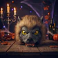 Máscara Hombre Lobo Latex Pelo Sintético Y Colmillos Hallowe - Miniatura 2
