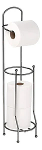 Soporte Organizador Metalico Rollos Papel Higienico Baño Color Plata - Miniatura 1