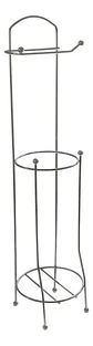 Soporte Organizador Metalico Rollos Papel Higienico Baño Color Plata - Miniatura 2