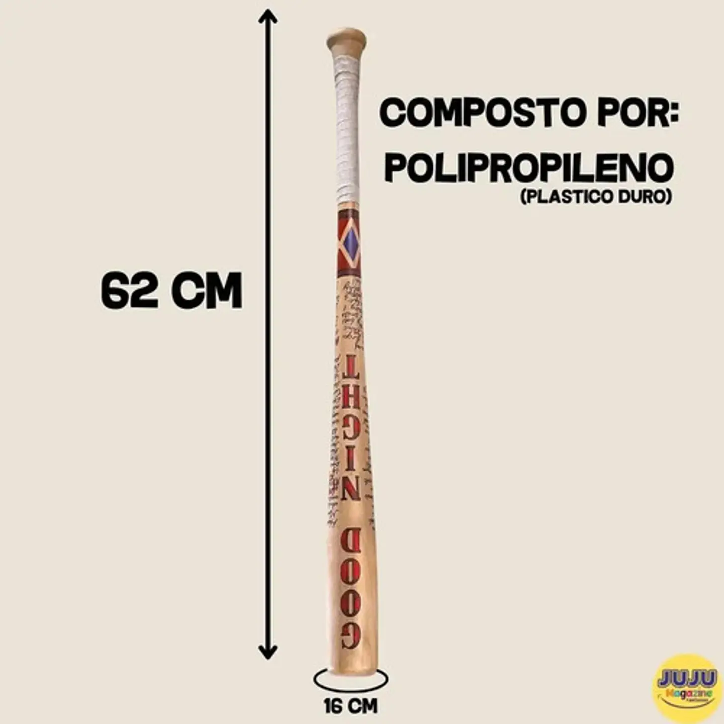 Bate de béisbol de plástico color marrón Juju Magazine Harley Quinn Good Night 2