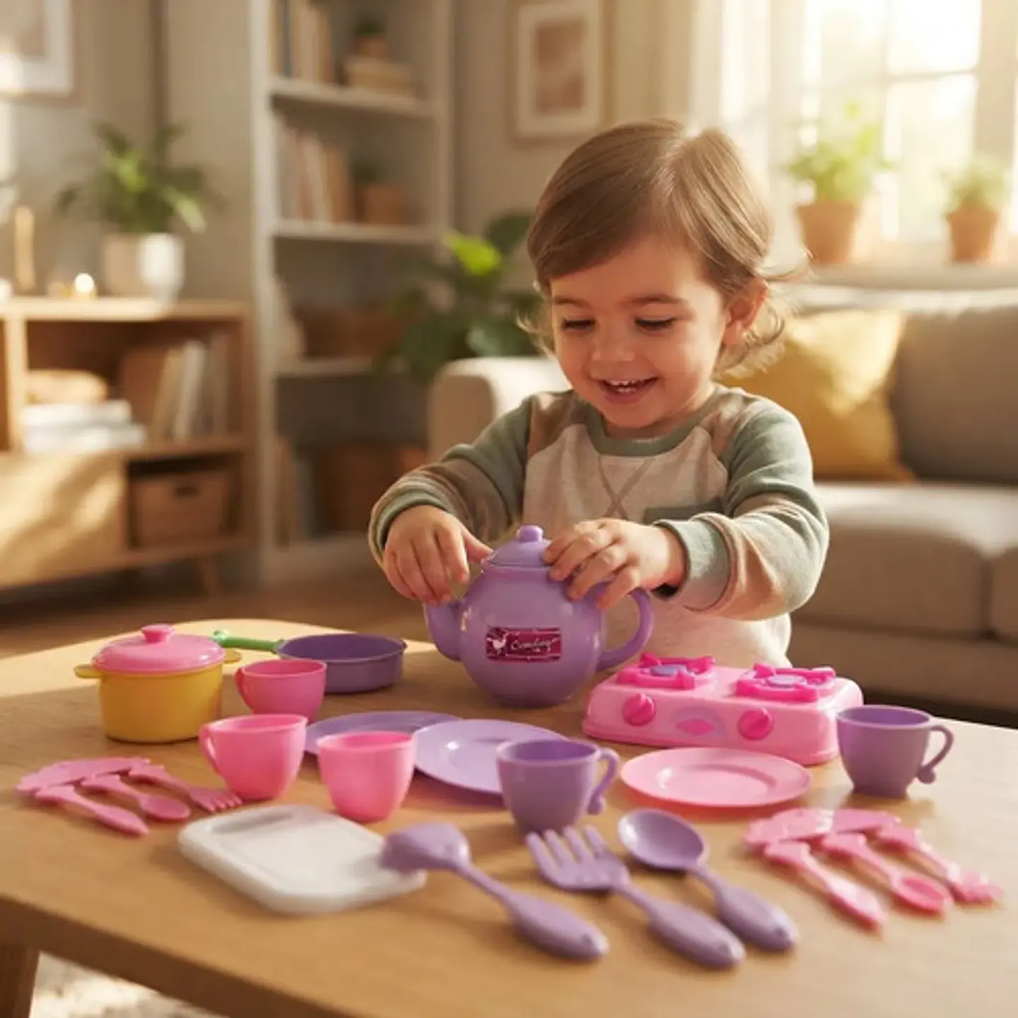 Juego De Cocina Infantil 45pcs Estufa Y Cubiertos Accesorios 4