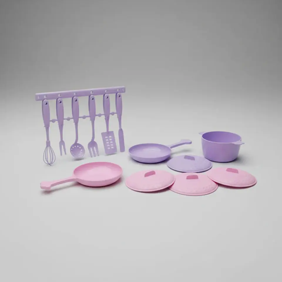 Juego De Cocina De Juguete Para Niñas Ollas Y Utensilios Plá 4