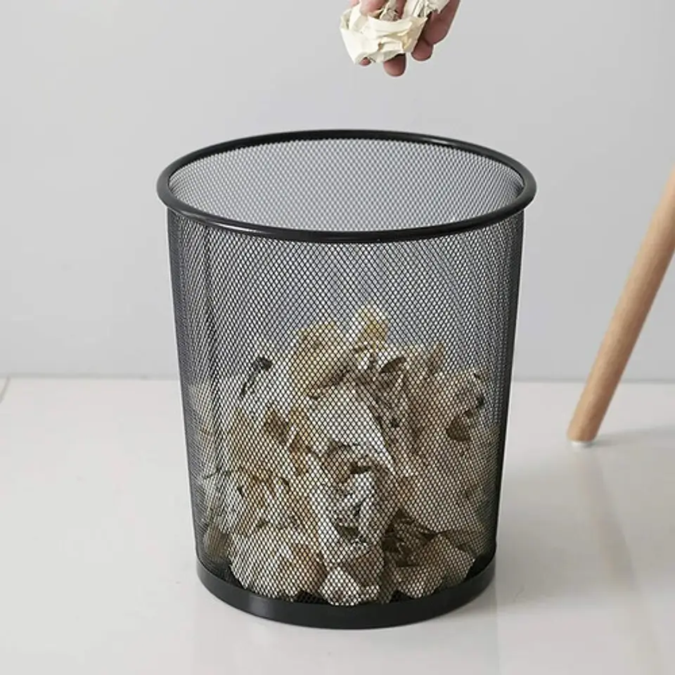 Papelera De Piso Metalica Malla Oficina Habitacion 17