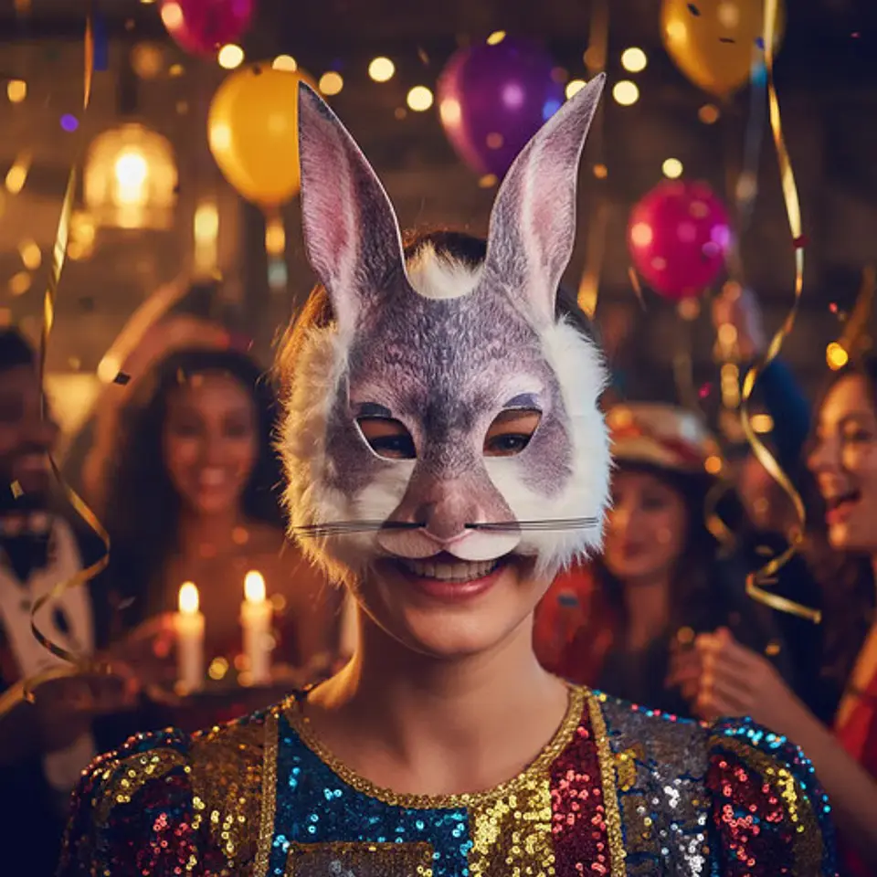 Antifaz Animales Lobo Conejo Tigre Zorro Niños Adultos 1